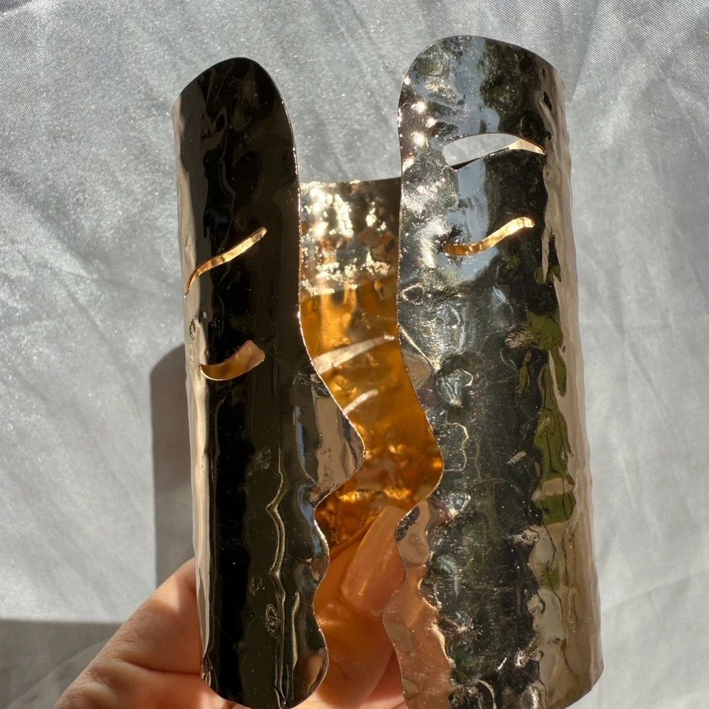 Zara Gold Face Design cuff Bracelet